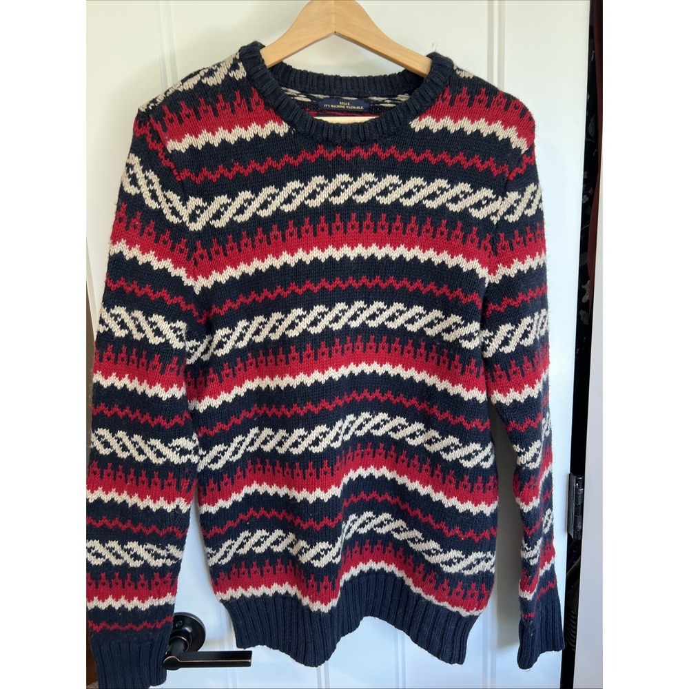 American Eagle Sweater Athletic Fit Men's Medium Y2K Rabbit Hair Blend Heavy